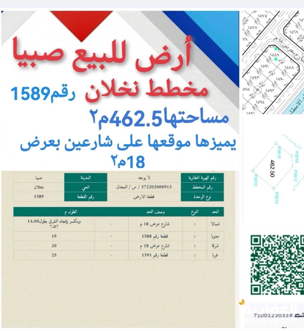 ارض نخلان صبيا للبيع ابو السلع صبياء